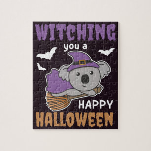 Koala Hexe, die dir ein glückliches Halloween-Jigs
