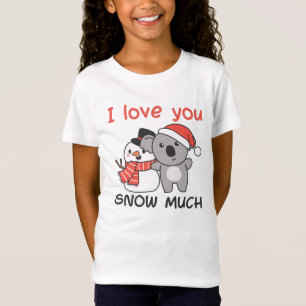 Koala I Love You Snow Much Snowman Pun T-Shirt