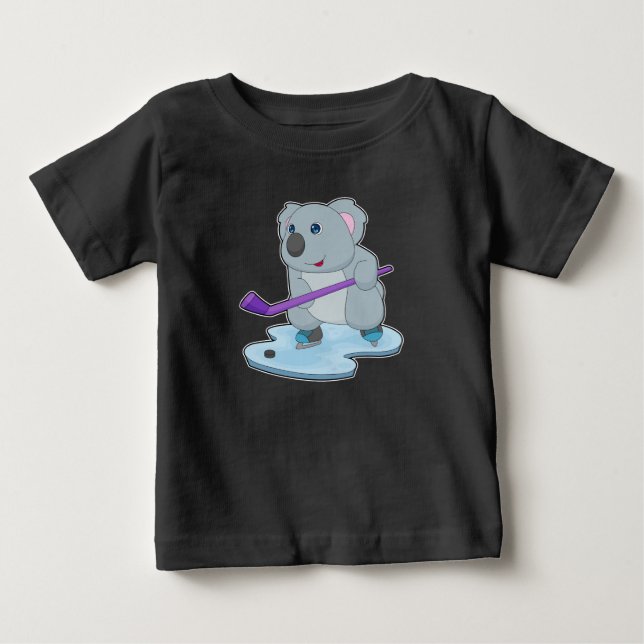 Koala Ice Hockey Eishockeystick Baby T-shirt (Vorderseite)