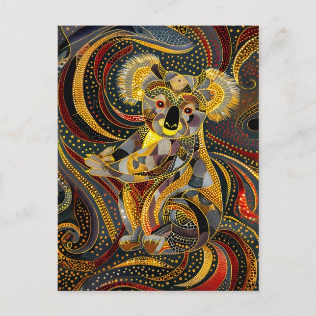 Koala im aborigines Dot Art Style Postkarte (Vorderseite)