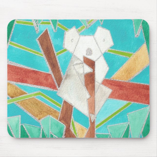 Koala im Baum Original Abstract Art Mousepad (Vorne)