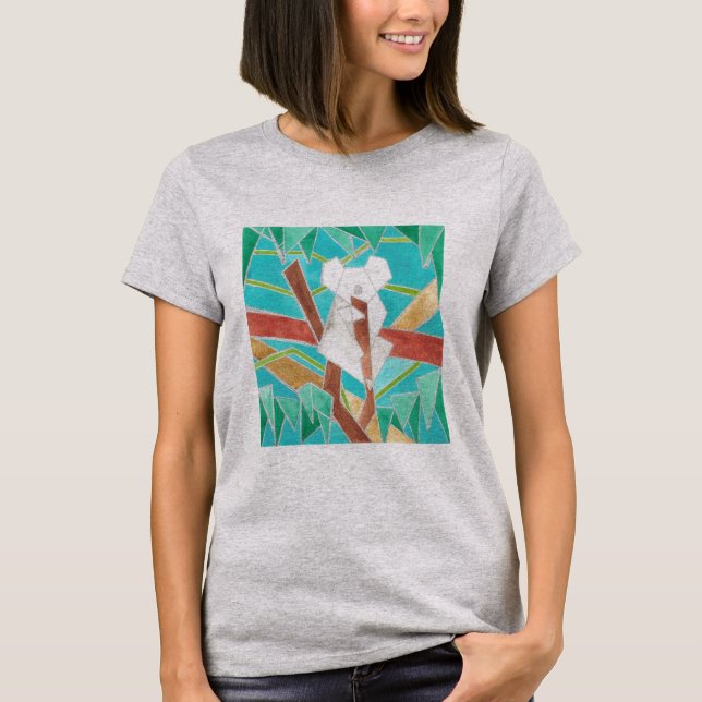 Koala im Baum Original Abstract Art T-Shirt (Vorderseite)