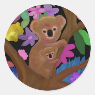 Koala im Hinterland Runder Aufkleber