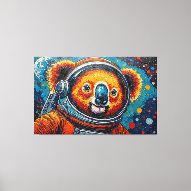 KOALA IM WELTALL LEINWANDDRUCK (Vorderseite)