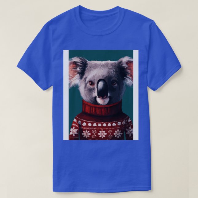 Koala in einem Weihnachtspullover 1 T-Shirt (Design vorne)
