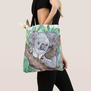 Koala in Eukalyptus Tree Painting Tasche