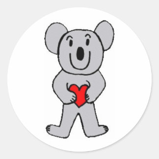 Koala in Liebe Aufkleber! Runder Aufkleber