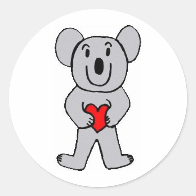 Koala in Liebe Aufkleber! Runder Aufkleber (Vorderseite)