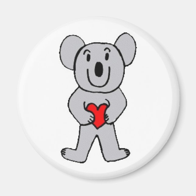 Koala in Liebe runder Magnet (Vorne)