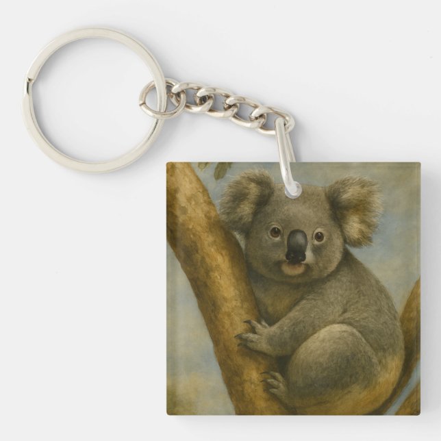 Koala in ruhiger Atmosphäre Schlüsselanhänger (Vorderseite)
