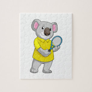 Koala in Tennis mit Tennis-Schläger