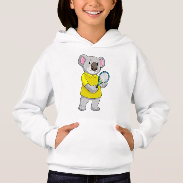 Koala in Tennis mit Tennis-Schläger Hoodie (Vorderseite)