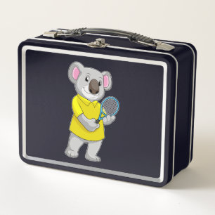 Koala in Tennis mit Tennis-Schläger Metall Brotdose