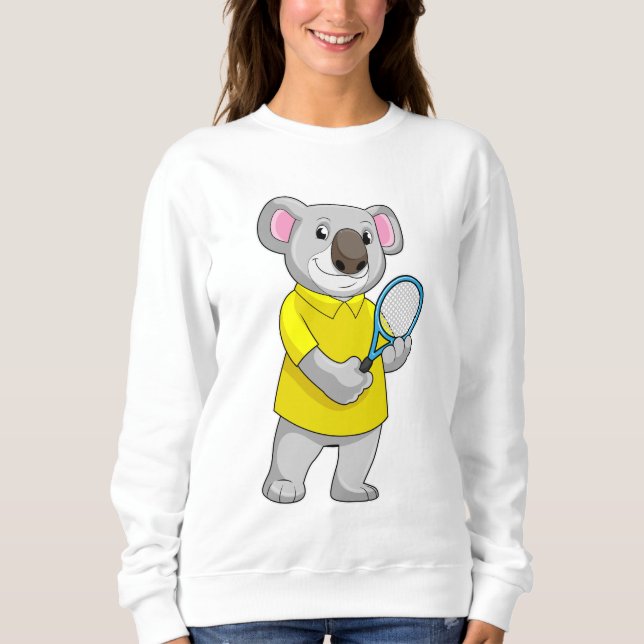 Koala in Tennis mit Tennis-Schläger Sweatshirt (Vorderseite)