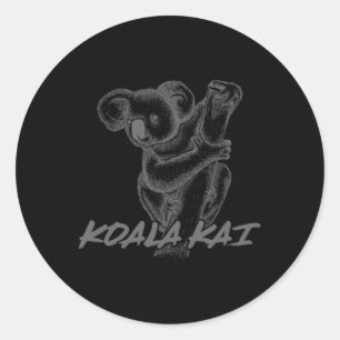 Koala Kai für Karate-Teenager und Tierliebhaber  Runder Aufkleber