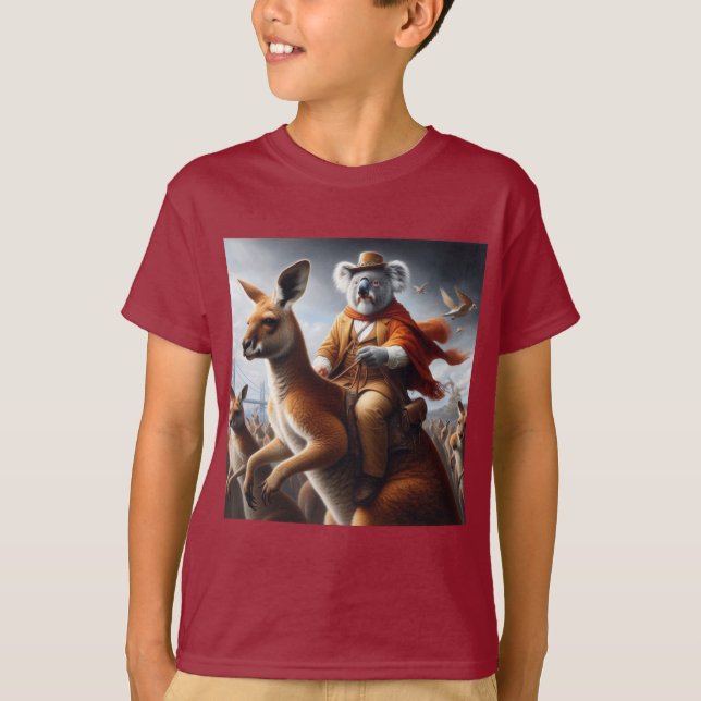 Koala Kangaroo Rider T-Shirt (Vorderseite)