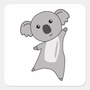 Koala Koala Bears Niedlicher Tiere für Kinder Quadratischer Aufkleber