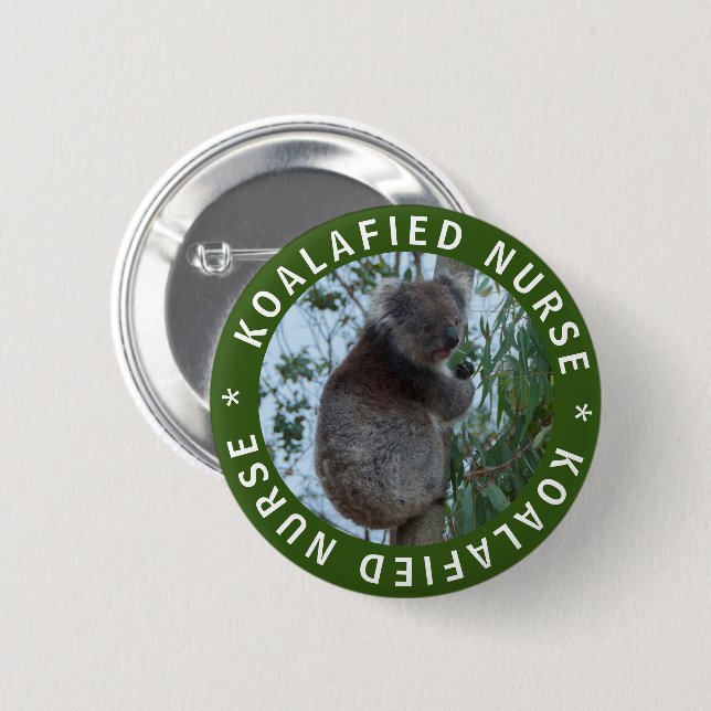 Koala Koalafied Qualified Nurse Niedlich Funny But Button (Vorne & Hinten)