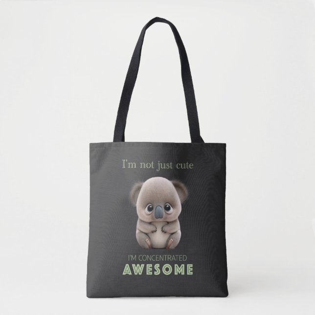 Koala konzentrierte Phantastische Niedlich Adorabl Tasche (Vorderseite)