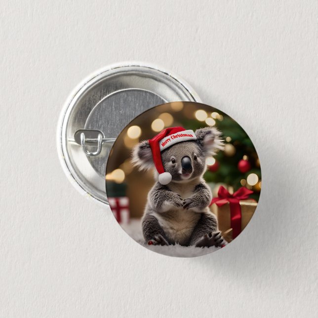 "Koala Kris Kringle: Christmas Down Under" Button (Vorne & Hinten)