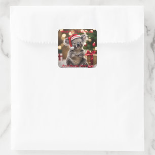 "Koala Kris Kringle: Christmas Down Under" Quadratischer Aufkleber