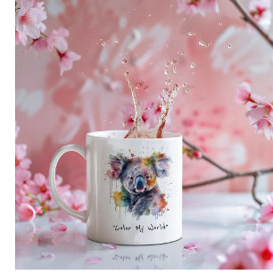 Koala Kuscheln in Farbe, individuell Kaffeetasse