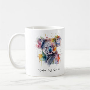 Koala Kuscheln in Farbe, individuell Kaffeetasse