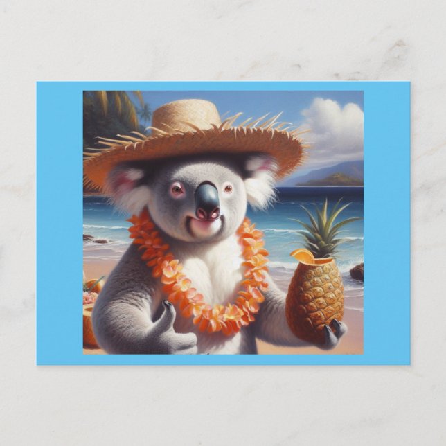 Koala Luau Postkarte (Vorderseite)