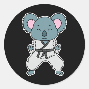 Koala macht Karate  Runder Aufkleber