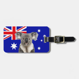 Koala mit australischem Flaggenhintergrund Gepäckanhänger