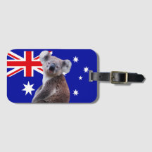 Koala mit australischem Flaggenhintergrund