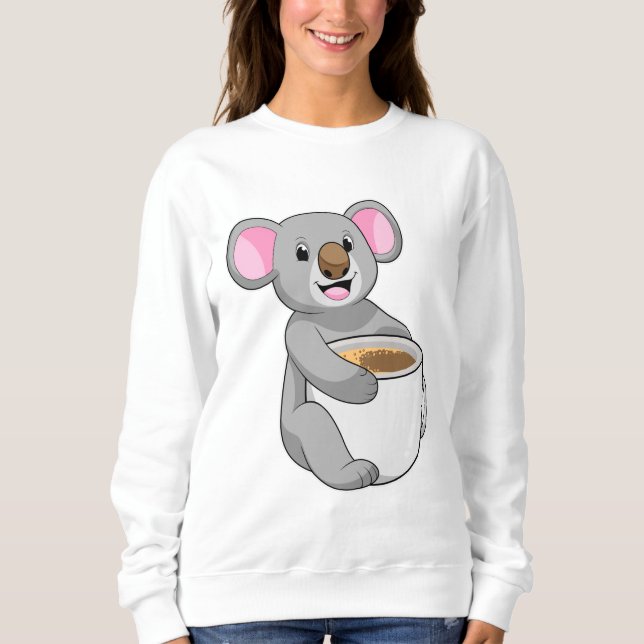 Koala mit Kaffee-Cup Sweatshirt (Vorderseite)