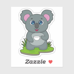 Koala mit Kaffeetasse Aufkleber
