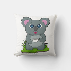 Koala mit Kaffeetasse Kissen