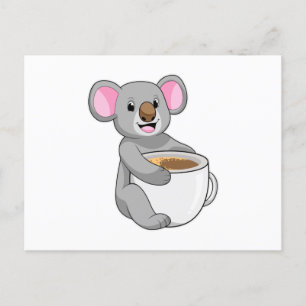 Koala mit Kaffeetasse Postkarte