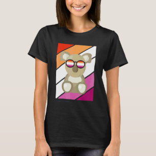 Koala mit Stolz Lesbenflagge Lgbtq Stolz Verbündet T-Shirt