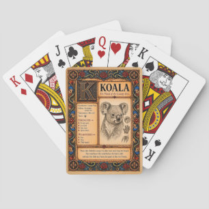 Koala, mittelalterliche Bestiarien-Kunst Spielkarten