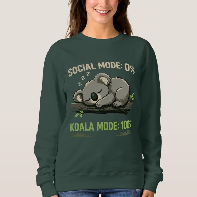 Koala-Modus Lustiges Introvertierter Sweatshirt (Vorderseite)