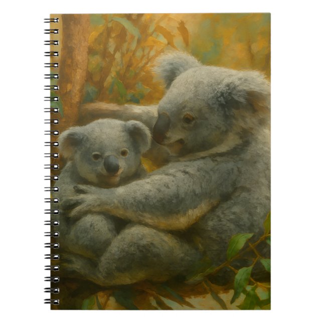 Koala Mutter und Joey im Herbst Canopy Notizblock (Vorderseite)
