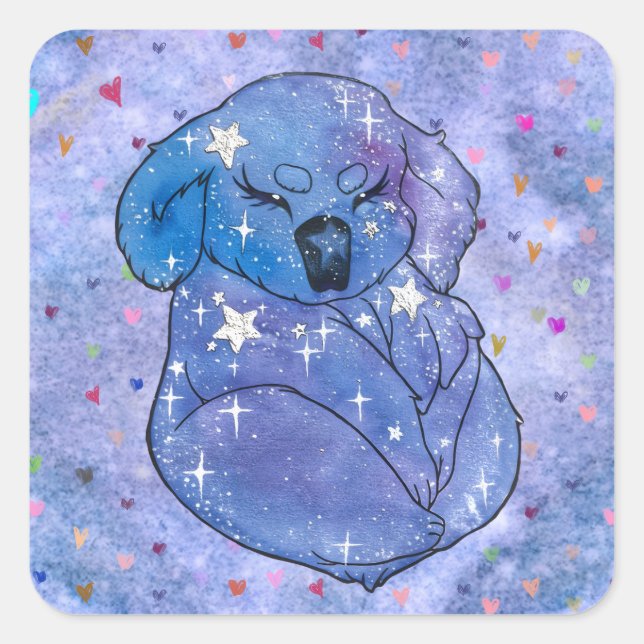 Koala namens Seven Quadratischer Aufkleber (Vorderseite)
