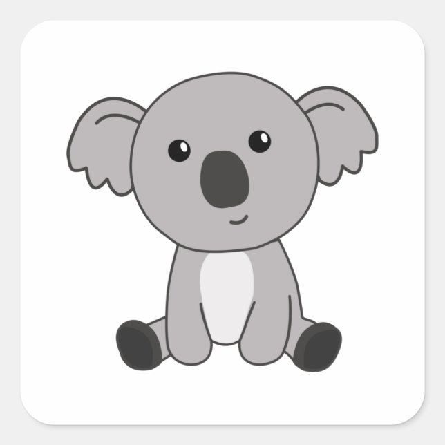 Koala Niedliche Tiere für Kinder Niedliche Kleinti Quadratischer Aufkleber (Vorderseite)