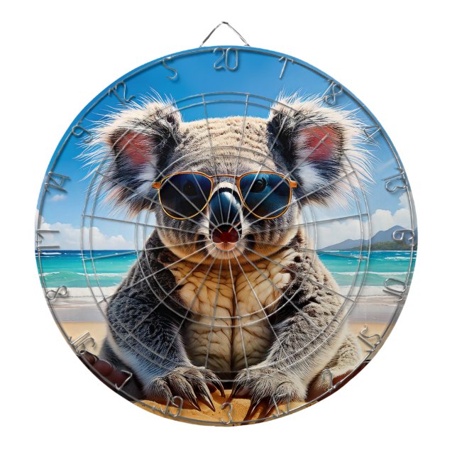 Koala on a sandy beach Merry Christmas Dartscheibe (vorne)
