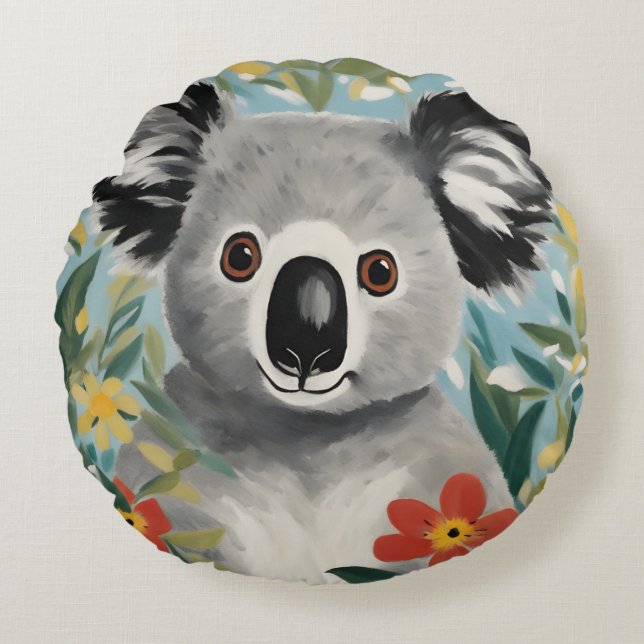Koala Painting Rundes Kissen (Vorderseite)