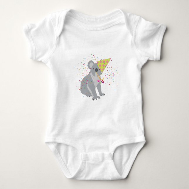 Koala Partying - Tiere mit Party Baby Strampler (Vorderseite)