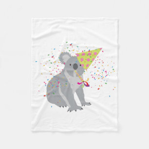 Koala Partying - Tiere mit Party Fleecedecke