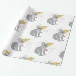 Koala Partying - Tiere mit Party Geschenkpapier