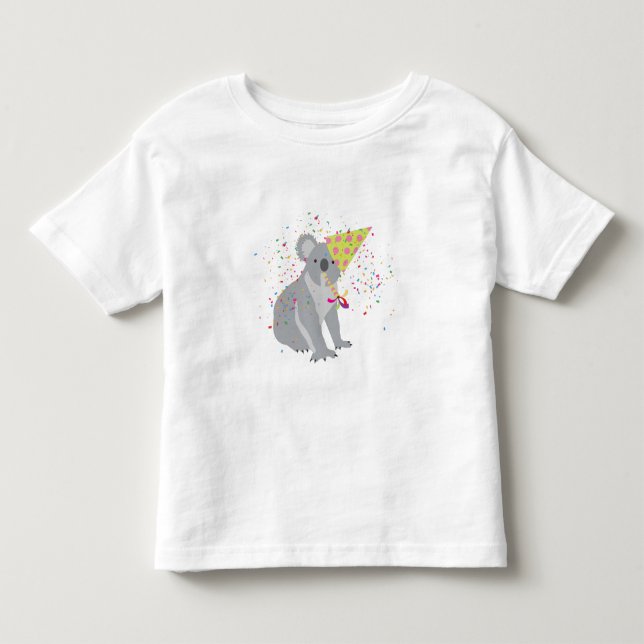 Koala Partying - Tiere mit Party Kleinkind T-shirt (Vorderseite)