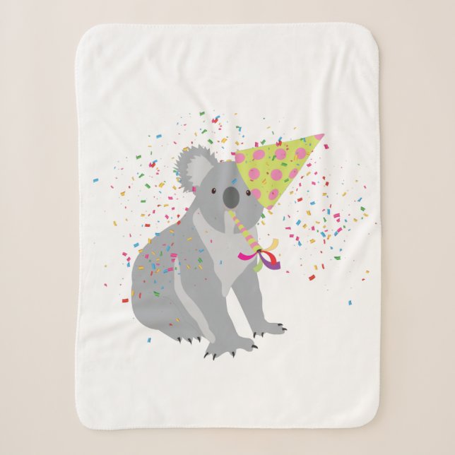 Koala Partying - Tiere mit Party Sherpadecke (Vorderseite)