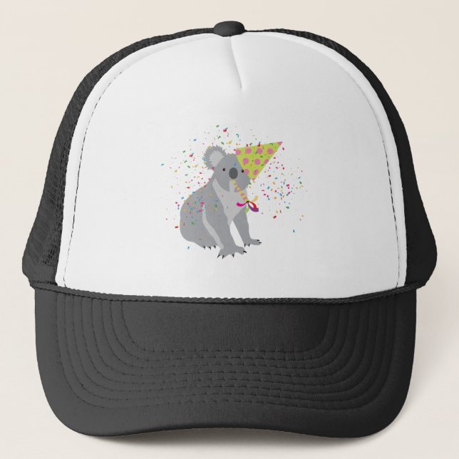 Koala Partying - Tiere mit Party Truckerkappe (Vorderseite)
