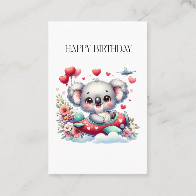 Koala-Pilot-Geburtstag Visitenkarte (Vorderseite)